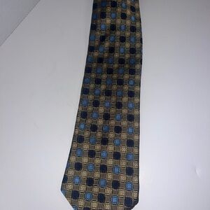 Nautica Men's Blue and Gold Patterned Tie